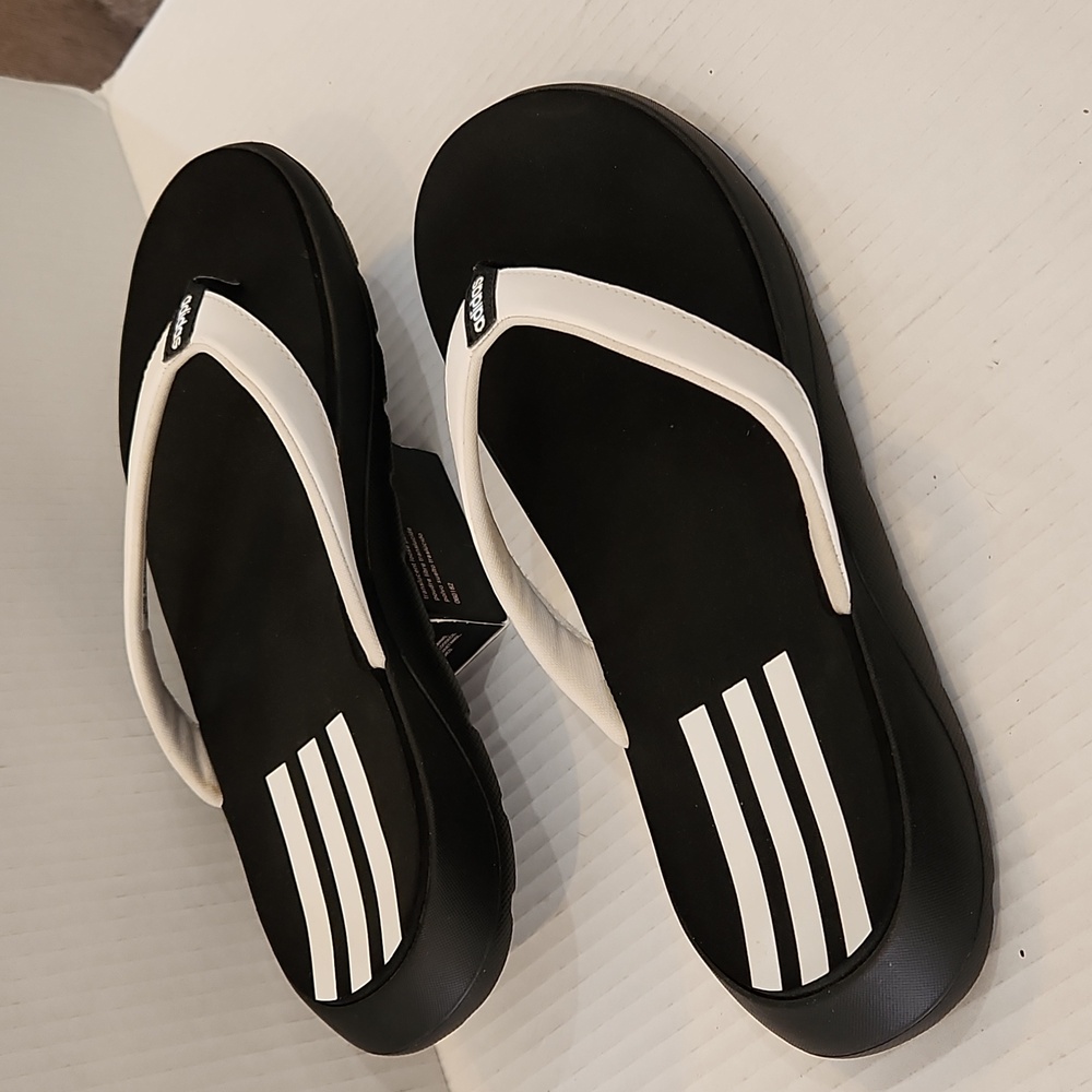 Adidas flip flop sandals mens size 10 - Picture 3 of 6